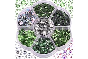 BLINGINBOX 3000pcs Hotfix Rhinestones, Green Hotfix Crystal Rhinestones Mixed Sizes SS6-SS30 Gems for Clothes and Craft DIY Decorations(Lt.Peridot)