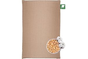 HERBALIND Wärmflasche Kirschkernkissen Wafffel in Box - 100% OEKO TEX Baumwolle - Wärmekissen Körnerkissen Mikrowelle Natur Handmade in Germany für Erwachsene Kinder - 600g, 20x30cm (camel)