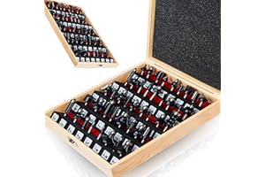 MAYLINEE-TECH MAYLINEE 6.35mm vástago broca para fresadora de superficie, 43 PCS CNC Spoilboard Superficie Enrutador Brocas para fresado de madera herramienta de carpintería (1/4-TY)