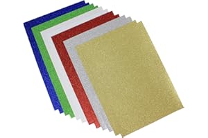 Bright Ideas Stationery Paper and Cardstock for Arts, Ideal for Schools, Office Home Crafting and Kids Scrapbooking Assorted Shiny Glitter Paper, 12 Sheets A4 Approx. 29.7cm x 21cm 80gsm