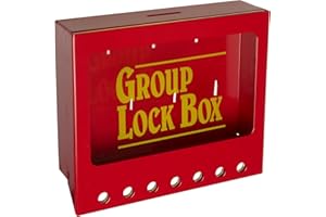 Brady Wandmontage-Gruppenschlosskasten für Lockout/Tagout, klein, 17,8 cm Höhe, 20,3 cm Breite, 5,4 cm Tiefe, 105714, rot