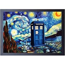 Tardis Starry Night Poster Doctor Who Starry Night Van Gogh Painting