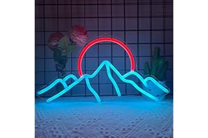 Mountain Neon Sign for Wall Decor, Anywin Dimmable Sunrise Sunset Led Signs with Ice Mountains Neon Signs Art For Living Room, Bedroom Gaming Room, Hotel Decor, Cool Gifts for Friends, Partner