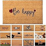 Dörrmattor Dörrmatta i Kokosfiber Be Happy - 70x40cm - Välkomnande Dörrmatta med Halkskyddad Yta av PVC & Kokos - För Husentr