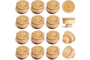 Auped Set 16 Tiradores de Ratán Natural con Tornillos - Pomos Retro para Cajones de Cocina/Dormitorio - Estilo Boho Mediterráneo
