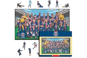 Iconic Puzzles - PSG Team Treble Winners 2024/25, Puzzle en Bois sous Licence Officielle, 100% Durable, Cadeau pour Adultes et Enfants, Taille S, 150 pièces