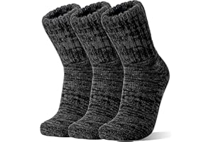 Sandsuced Merino Socken Warme Wolle Thermosocken Dicke Arbeitssocken Wollsocken Atmungsaktive Wintersocken für Damen Herren 3 Paar