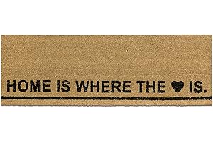 ‎RELAXDAYS Relaxdays Wycieraczka długa, kokosowa, 40 x 120 cm z sentencją HOME IS WHERE THE HART IS, mata kokosowa jako wycieraczka do szerokich drzwi wewnątrz i na zewnątrz, antypoślizgowa, jako dywanik pod