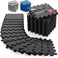 Tappetino Puzzle Fitness Monzana - 12 Pezzi Nero, 62x62cm, Spessore 12mm, EVA, Per Palestra, Yoga, Giochi Bambini