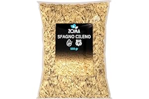 ZOMA Sfagno cileno di Qualità Superiore Senza Residui - Fibra di Sfagno per piante Idrata e Protegge ideale per Orchidee Bonsai e Carnivore, Sfagno per orchidee professionale - 150gr