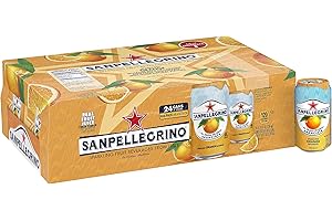 San Pellegrino SANPELLEGRINO Sparkling Fruit Beverages, Aranciata/Orange 11.15 oz latas (total de 24)