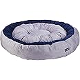 amazon basics Premium Reversible Super Soft Velvet Round Cat Dog Pet Bed | Medium 72 x 72 x 16 cm | Blue