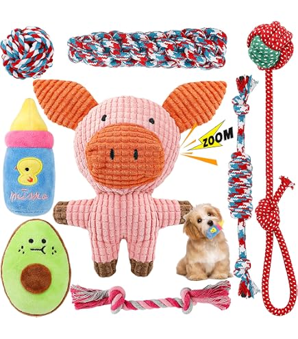 10-teiliges Oster-Hundespielzeug-Set – Mit Quietscher & Plüsch