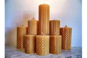 Norfolk Beeswax Company - Beeswax Pillar Candle Gift Set - 8 Beautiful Individual Handmade Candles