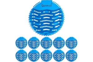 Qanmua 10 Stücke Urinalsieb mit Duft, Urinaleinlage ​Passend Pissoirsieb Lufterfrischer Einsatz 30 Tage Frischewirkung, Urinal Einleger Matte für Jedes ​Pissoir und Urinal Blau Meeresfrische