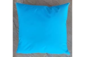 CUSHION MANIA Outdoor Chair Seat Pads Bench Pads Waterproof Garden CHUNKY Chair Seat Pads (Cushion Cover (43x43cm), Turquoise Blue)
