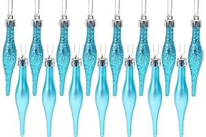 CHRISTMAS CONCEPTS Paquete de 15-8.5cm Adornos con gotitas - Diseño Mate y Brillante - Adornos navideños ... (Turquesa)