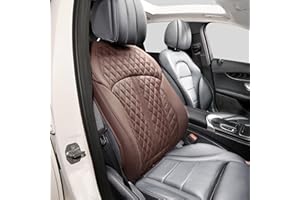 POKSRI Guero Genuino Piel de Vaca Funda Asiento Coche,Protector Fundas para Cojines del Respaldo del Asiento,Funda Coche Asiento Cubierta Forro Universales(Respaldo Delantero, café)