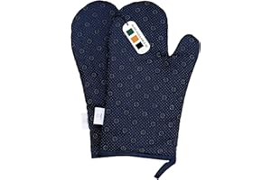 LAFFAIR Blue Oven Mitts - Premium Non-Slip Navy Oven Gloves - Stylish & Versatile Kitchen Mitts