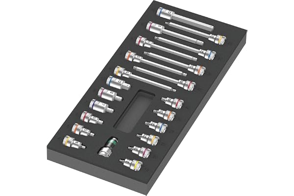 Wera 05150113001 9723 skuminlägg, cyklop B 3/8 tum bitnöt set 1, 22 delar