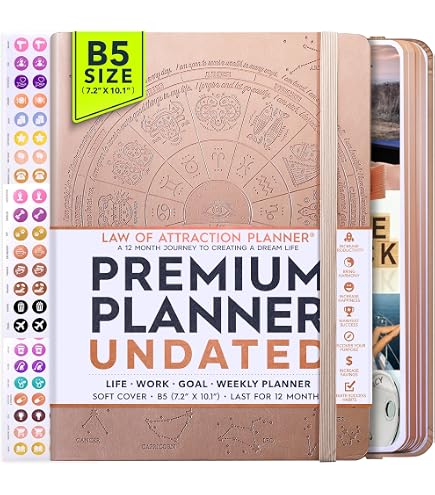 Agenda Enlightenment Planner - Planificateur Non Daté 12 Mois, Suivi Productivité Et Bien-être