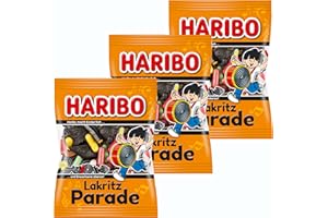 Haribo Lakritz-Parade, Fruchtgummi, 3er Pack, Lakritz, Lakritzmischung, Im Beutel, 200 g
