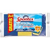 Spontex Universale Antibac No Stripe Sponge Scourer 3pk