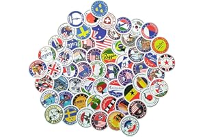 TARIFA UNITED Pegatinas para maletas de viaje equipaje retro travel stickers adhesivas redondas paises ciudades London France Italia Amsterdam Alemania Berlin Madrid Prague Stockholm