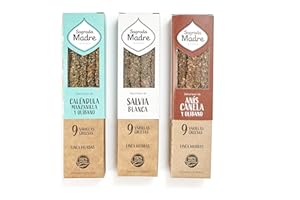 YOOZENA Sagrada Madre - Incienso Herbal 100% Natural Varilla Gruesa manzanilla caléndula Salvia Blanca anís Canela Limpieza energética