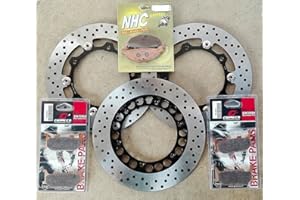 Motocar 225160320 - Paire de disques de frein avant + arrière Plaquettes de frein - Pour scooter Yamaha T-Max 500 2004/2007