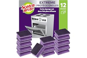 Scotch-Brite Extreme, Éponge grattante, 12 par lot - Pour le nettoyage des casseroles, poêles, grills et grilles de four