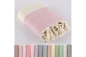 STARK UND WEICH LUCIDUS Beach Towel - 100% Turkish Cotton, Quick Drying & Sand-Free, 100 x 200 cm Sauna Towel Hammam Towel for Men and Women - Lightweight & Ideal for Travel, Bathroom, Yoga, Camping (Pale Pink)