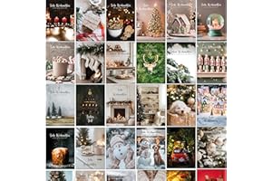 THE LAZY PANDA CARD COMPANY Weihnachtskarten mit Umschlag Set 30 Gemütliche Weihnachten - Klappkarten Weihnachtsgrußkarten