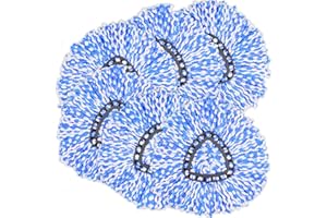 UNU 6 Pack Mop Head Replacement Compatible for vileda Triangle Swivel Mops - Mop heads replacement（BLUE）