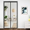 Classic Mosquito Net for Door Fiberglass Magnetic Curtain Auto Closing Insect Screen for All Door Types with Self Adhesive Hook Tape (200X100cms, Black)