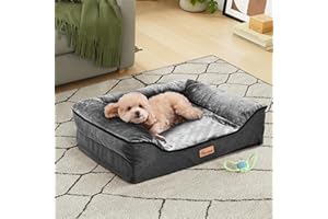 YITAHOME Panier pour Chien Orthopédique,Coussin Dehoussable pour Chien,Coussin Dehoussable pour Chiens,Lavable Lit Chiens,71x58cm,Noir