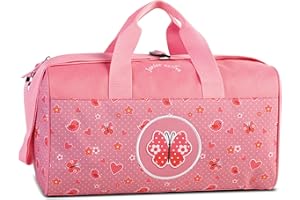 RAGUSA-TRADE Kindertasche Sporttasche Reisetasche Schmetterling, Jungen Mädchen Kinder, rosa, 38 x 22 x 20 cm, 12 Liter