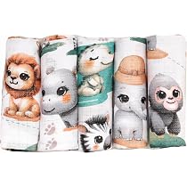 Lot De 3 Langes En Mousseline 70x80 Cm - 100% Coton, Fabriqué En UE - Pour Bébé, Lavable Machine 60°C, Usage Polyvalent