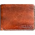 LUKADAH - Men's Leather Bifold Wallet, Hand-Crafted Genuine Full Grain Real Animal Hide - Designed for Credit/Debit & Modern Traveler Card Access - Slim Wallet (Style 2)