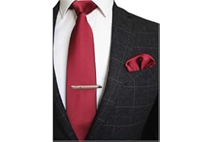 JEMYGINS Cravatta Uomo Formali Matrimonio Riunirsi Occasioni Multicolore con Fazzoletto e Fermacravatta