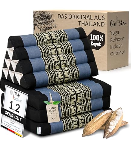 Livasia Meditationskissen Rund - 38x15cm Mit Kapokfüllung Für Yoga & Zen