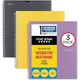 Five Star İnteraktif Not Alma Spiral Defterler, 3 Paket, 1-Konu, Kolej &Ccedil;izgili Kağıt, 11" x 8-1/2", 100 Sayfa, &Ouml;zelleştirileb