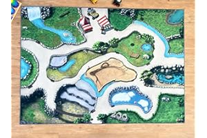 ‎SKIPPIDOO SkippiDoo Zoo Spielteppich – Kinderzimmer-Teppich 200 x140 cm, ideal für Spielfiguren, passend für Tiere wie z.B. Schleich®