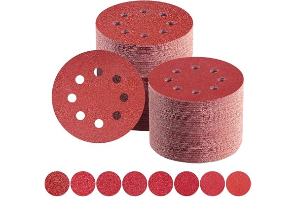 Disques Abrasifs 125mm Grain Mixte 40/60/80/100/120/150/180/240 Papier Poncer 80 Pièces 8 Trous Disque Poncage pour Ponceuse Excentrique