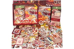 Funto Kit per Scrapbooking (154 PCS), Serie Food - Diario Alimentare, Perfetto per Materiali Bullet Scrapbooking, Planner DIY Arts Craft Collage
