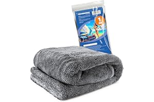 Kemes ściereczki z mikrofibry do samochodu, XXL, bardzo chłonne, gramatura 1400 g/m², szare, 40 x 40 cm, ściereczka premium z mikrofibry, odporna na zarysowania, 5-krotna, chłonna ściereczka do