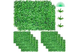 VEVOR Pannelli di bosso artificiali 24 x 16 pollici siepe artificiale realistica 10 pezzi protezione UV pannelli murali di siepe di bosso costruzione solido fresco finto fogliame sfondo decorazione
