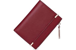 CHAOFANXI Mały portfel damski, ze skóry, mały portfel dla kobiet, mały portfel damski, w krótkim formacie, mały portfel z wieloma przegródkami, czerwony, 13*2*10, Nowoczesny