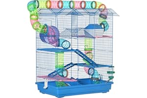 PawHut 5 Tiers Hamster Cage Animal Travel Carrier Habitat with Accessories