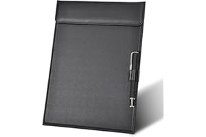 GORESE Portablocco A4 in Pelle, formato A4 Portablocchi Cartella Clipboard Menù con clip magnetica e clip a penna, per conferenze, ufficio, aula, ristorante, bar, caffetteria